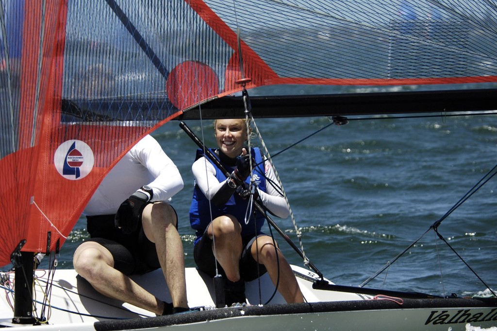 All Smiles - Victoria's Gun Mixed Crew Tess Lloyd/Andrew Gilles - Gill® 2010-2011 29er Australian National Championship © David Price