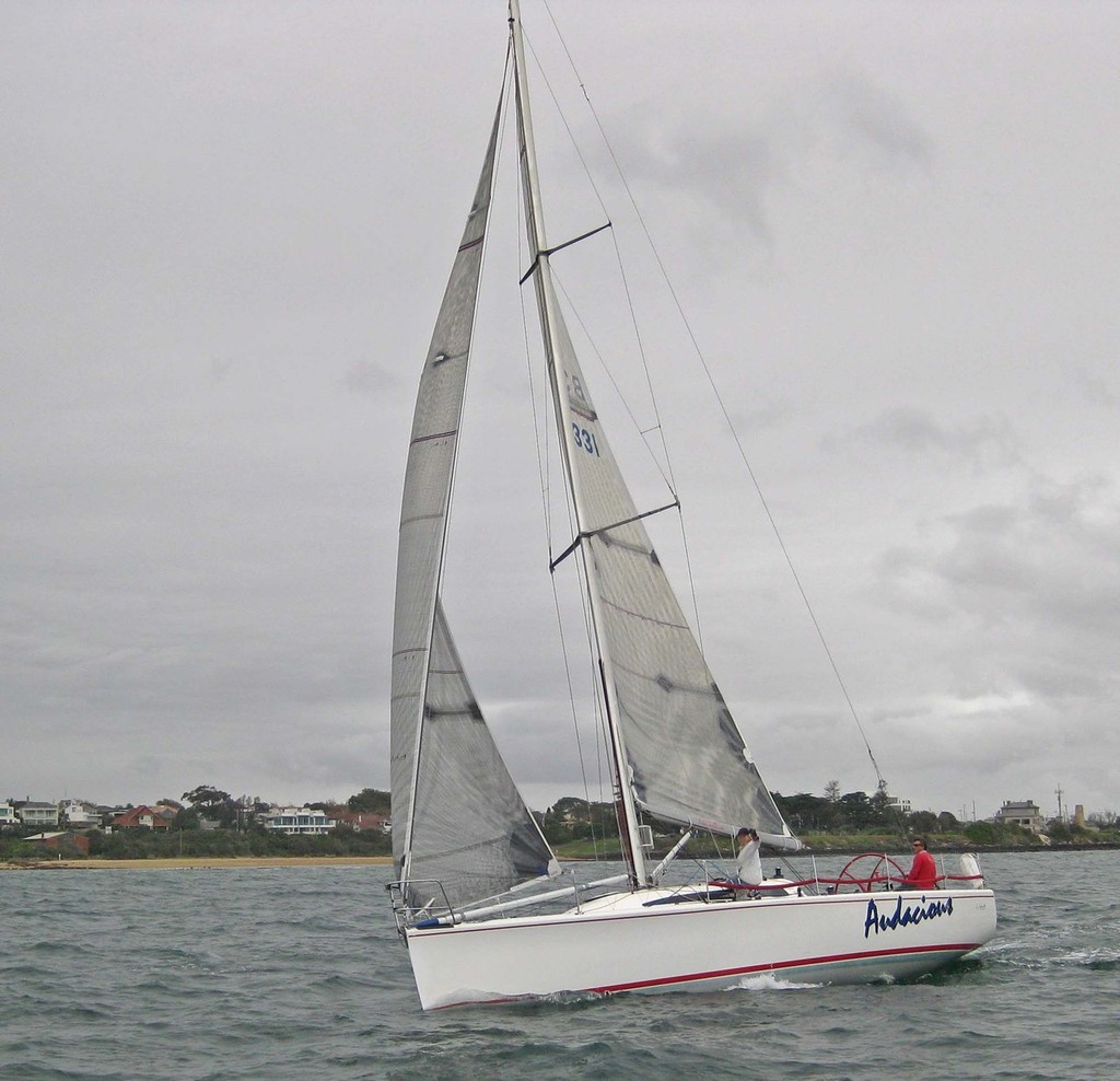 Audacious were part of the leading group all day that got home before the breeze died out. - ORCV Melbourne Two Handed ©  John Curnow