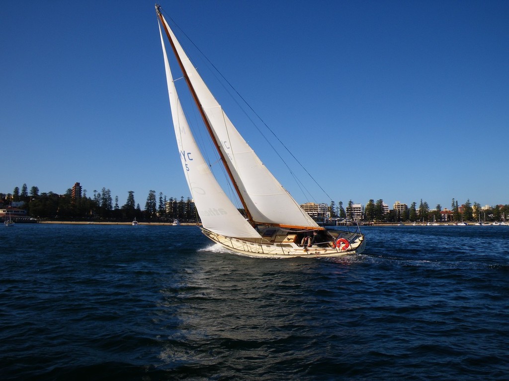 MYC’s Sydney-Hobart race veteran Eos on Manly Cove.  © Ken Terrens nixon