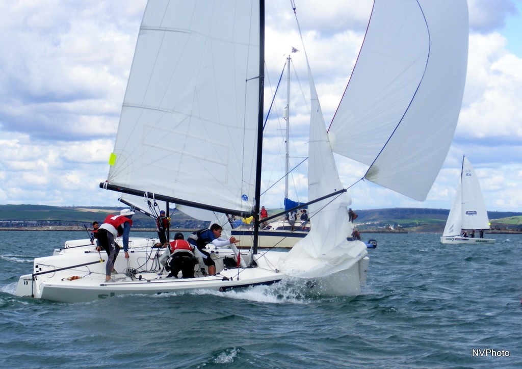 close finish - GBR youth match race nationals © Nigel Vick