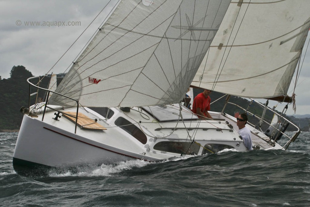 Des Townson’s design Serene racing with Fiery Cross at Russell as mentioned in Jim Young’s story of launching Fiery Cross photo copyright Paul Gilbert-AquaPx http://www.aquapx.com taken at  and featuring the  class