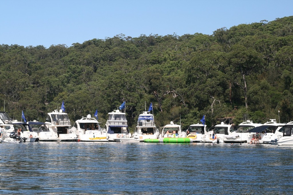 Sea Ray raft-up on Port Hacking for Andrew Short Marine's Sea Ray Rendezvous. - Pirates run amok on Port Hacking photo copyright Ken Evans taken at  and featuring the  class