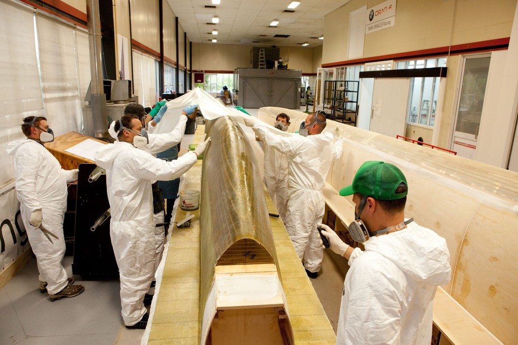 Wingsail mould construction AC45 at NZ Core Builders facility  © Ivor Wilkins/www.americascup.com www.americascup.com