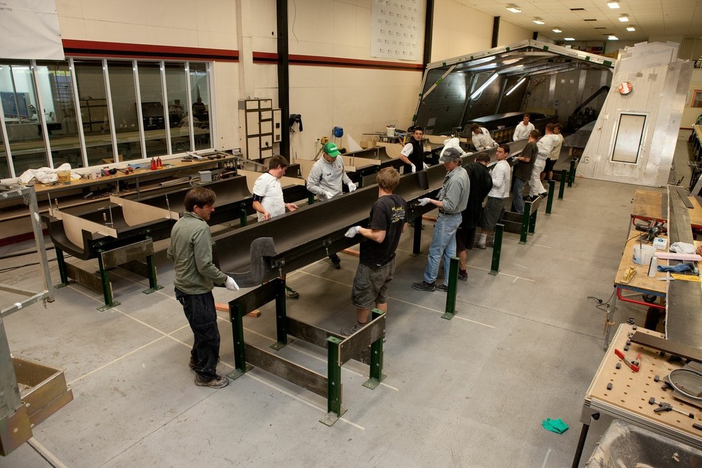 The female mould is carried by the Core Composites building team - AC 45 Warkworth - 20 October 2010 &copy; Ivor Wilkins/www.americascup.com www.americascup.com