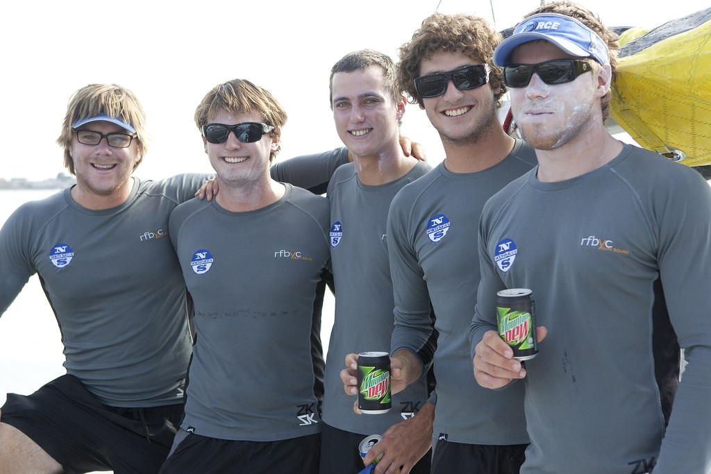 Dave Gilmour (C) and his Gilmour Racing Team at the Asian Match Racing Championships 2010. Kuala Terengannu, Malaysia. 25 October 2010. Photo: Subzero Images/Monsoon Cup photo copyright Gareth Cooke Subzero Images/Monsoon Cup http://www.monsooncup.com.my taken at  and featuring the  class