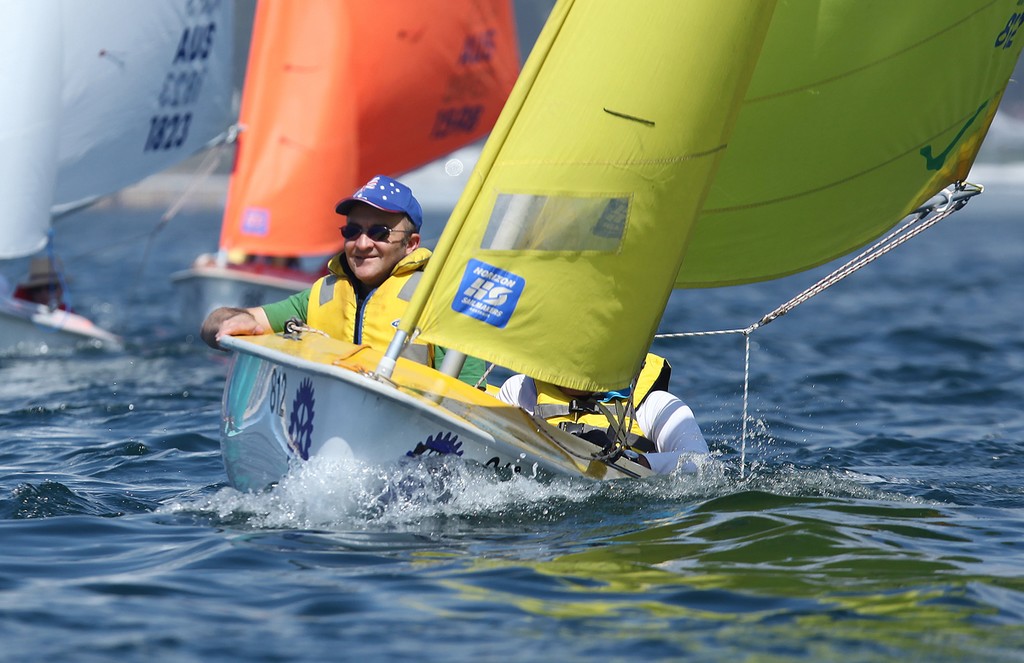 Andy flies the flag - Manly Sailability Australia Day Regatta photo copyright Crosbie Lorimer http://www.crosbielorimer.com taken at  and featuring the  class