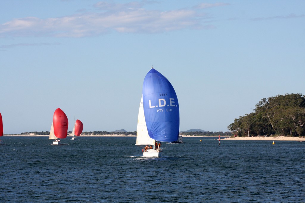 Approaching finish line Newcastle to Port Stephens race 2011 photo copyright Sail Port Stephens Event Media taken at  and featuring the  class