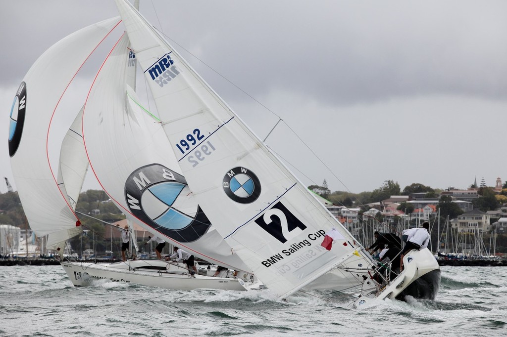 Rough weather on the Waitemata for the match racing section of the BMW Sailing Cup Final © Ivor Wilkins