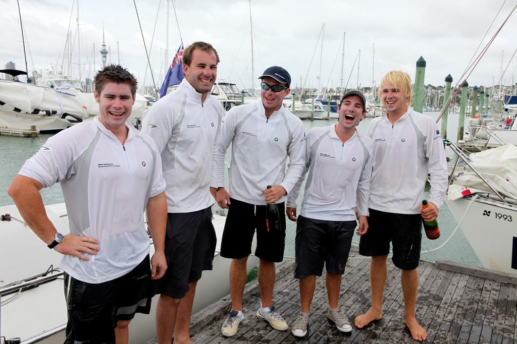 The winning New Zealand Team: L to R Logan Fraser, Sam Bell, Garth Ellingham, Phil Robertson & Brad Farrand - Day 4 BMW Sailing Cup - World Final 2010 © Ivor Wilkins
