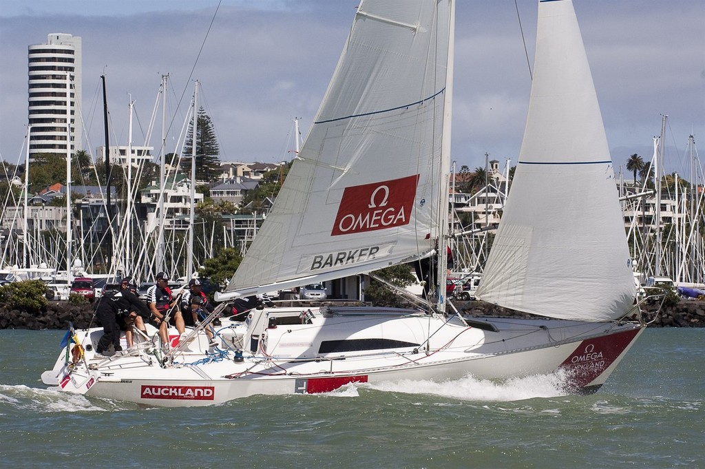 Dean Barker chases Torvar Mirsky, RR1. Omega Auckland Match Race Regatta. 4/3/2010 © Chris Cameron/ETNZ http://www.chriscameron.co.nz