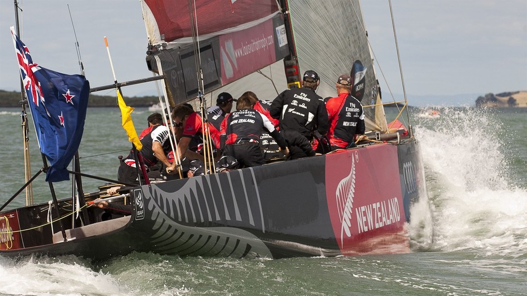 Emirates Team New Zealand practices for the Louis Vuitton Trophy with Team Origin. 7/3/2010 &copy; Chris Cameron/ETNZ http://www.chriscameron.co.nz