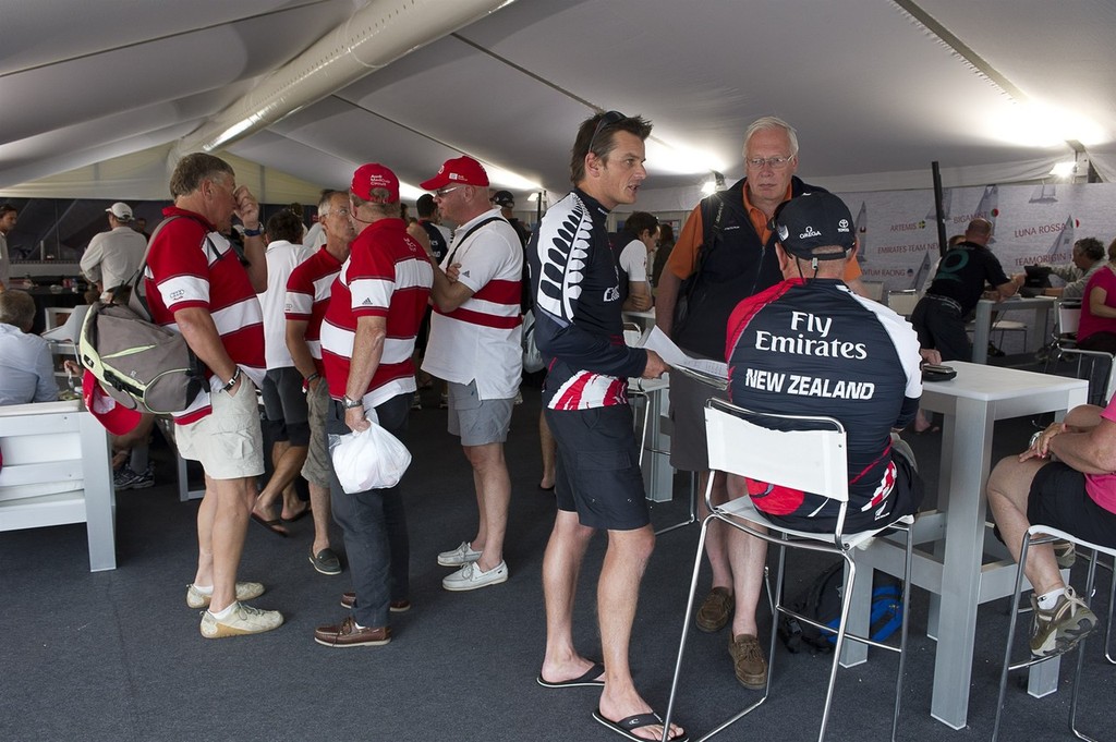 Audi medCup sailors in the Cup village waiting on a postponement because of too much wind. Audi MedCup. Marseille, France. 18/6/2010 © Chris Cameron/ETNZ http://www.chriscameron.co.nz
