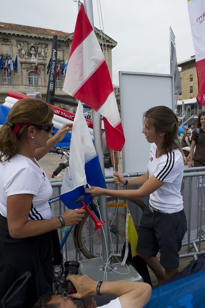 The race commitee raise the AP over A signaling racing abandoned for the day. Audi MedCup Marseille, France. 19/6/2010 © Chris Cameron/ETNZ http://www.chriscameron.co.nz