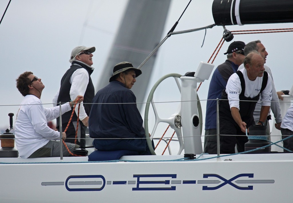 Peter Tong (center) and his SC70 OEX team used calculated strategy and took second place in the West Coast 70 class. © Rick Roberts 