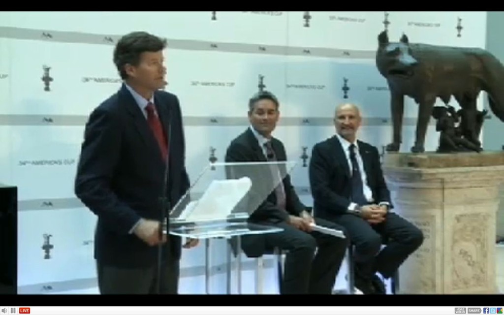 Cam lewis wraps up the 34th America’s Cup Media Conference © SW