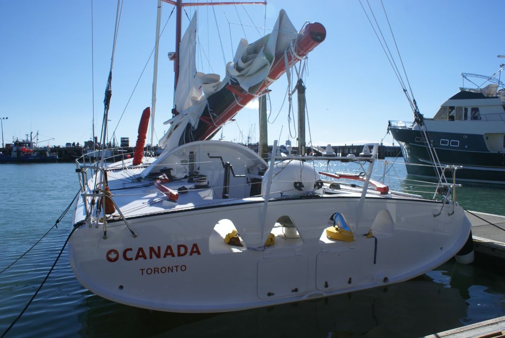 Looking forward across the flush decks: O Canada - Open 60, Auckland April 2010 © Richard Gladwell www.photosport.co.nz