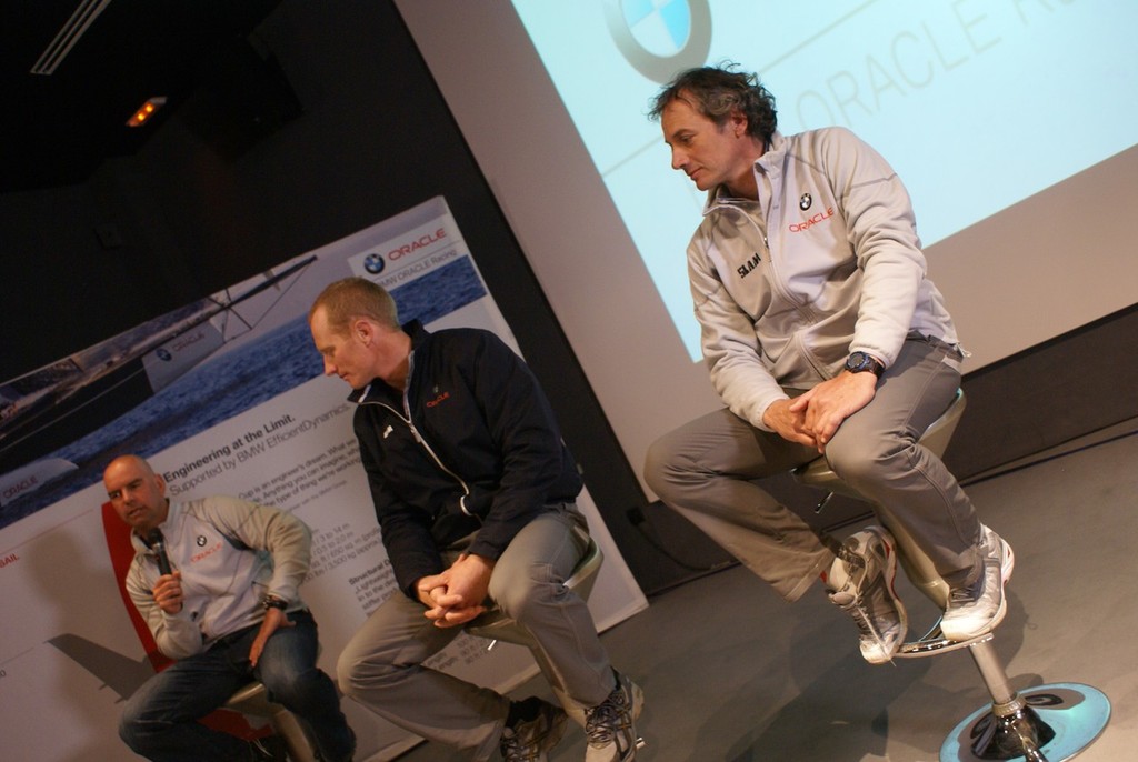 John Kosteck (left) James Spithill (centre) and Matteo Plazzi &copy; Richard Gladwell www.photosport.co.nz