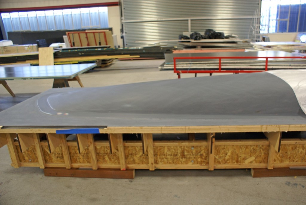 Bow section (deck side nearest camera) - Core Composites - AC45 construction 5 October 2010 © Richard Gladwell www.photosport.co.nz