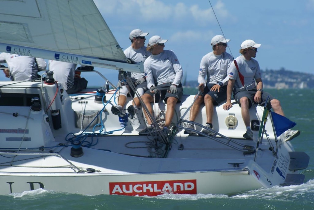 Torvar Mirsky and crew look the other way 2010 Omega Cup, Semi-Finals Day, Auckland photo copyright Richard Gladwell www.photosport.co.nz taken at  and featuring the  class