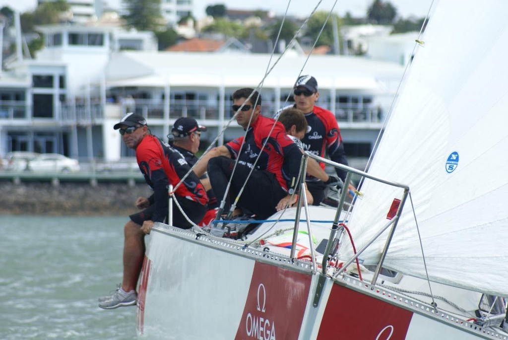 Dean Barker and crew, Semi-Finals 2010 Omega Cup © Richard Gladwell www.photosport.co.nz