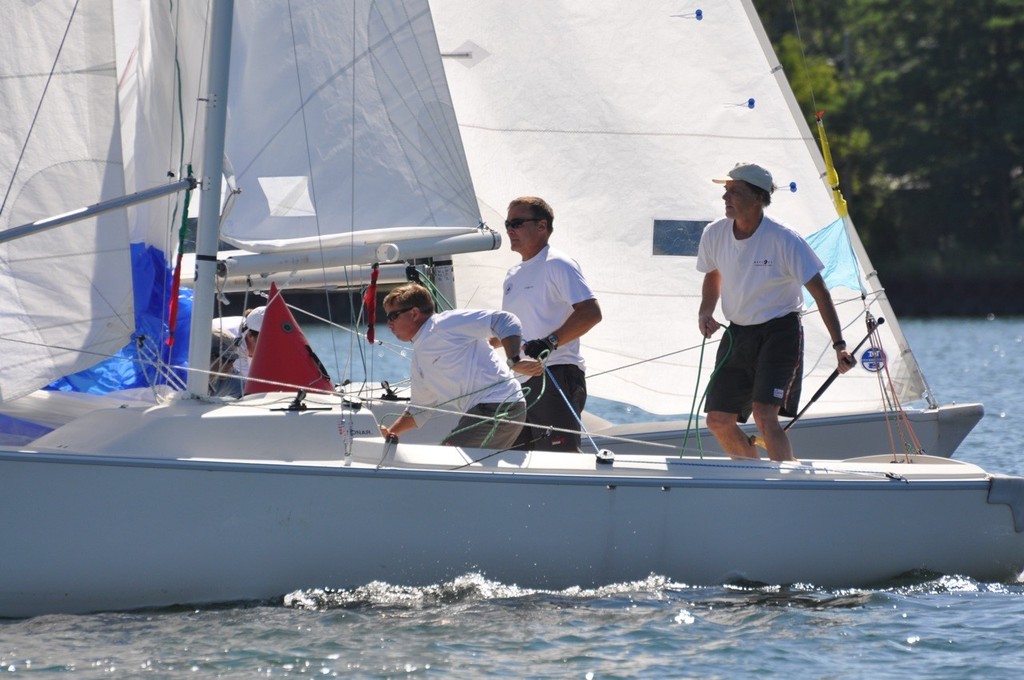 Terry Mclaughlin with crew Al Megarry and John Millen rounding the weather mark © Rob Emery/York Cup