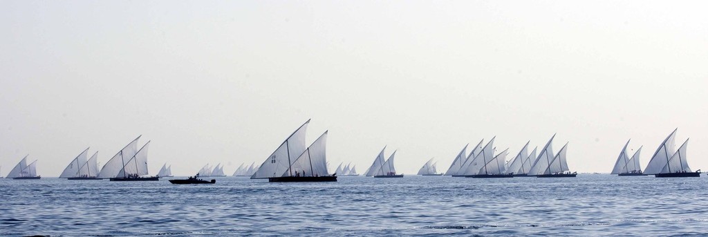 75 lateen rigs on parade. Dubai Traditional 60ft Dhow Sailing Championships. photo copyright Ashraf Al Amra / DIMC taken at  and featuring the  class