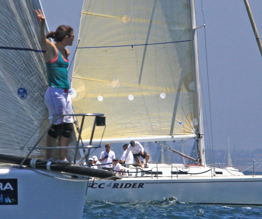 Day 2 Bowlady guides her skipper toward the J120 start - Ullman Sails Long Beach Race Week 2009 photo copyright Rich Roberts http://www.UnderTheSunPhotos.com taken at  and featuring the  class