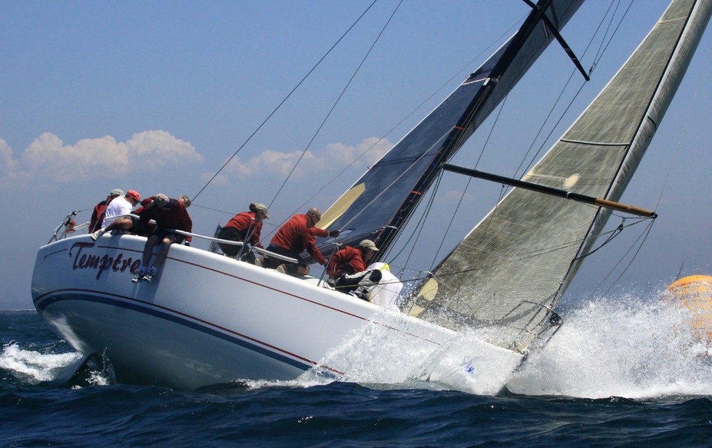 Day 3 Ray Godwin's Farr 40 Temptress drives hard in big wind to finish second in the regatta - Ullman Sails Long Beach Race Week 2009 photo copyright Rich Roberts http://www.UnderTheSunPhotos.com taken at  and featuring the  class
