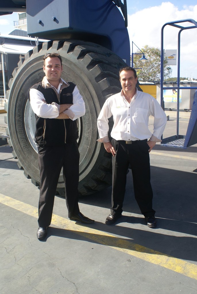 Gold Coast City Marina director Dean Leigh-Smith (left) with general manager Steve Sammes, CMM. - Marina gets a lift photo copyright Bob Wonders taken at  and featuring the  class