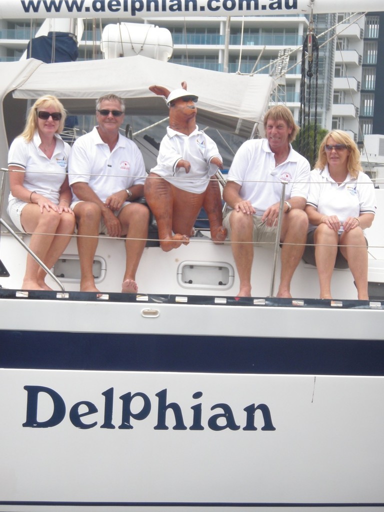 Delphian Crew - Cecilie Murray, John Sloan, Kanga (mascot), Mark Fox and Althea Sharpels).JPG photo copyright Sunferries Magnetic Island Race Week http://www.magneticislandraceweek.com.au taken at  and featuring the  class