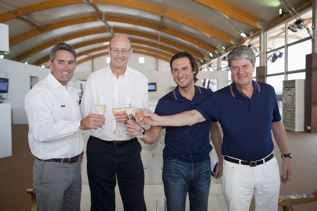  34th America’s Cup- Louis Vuitton Partnership Announcement- Russell coutts, Richard Worth, Pierto Beccari, Yves Carcelle,  © BMW Oracle Racing Photo Gilles Martin-Raget http://www.bmworacleracing.com