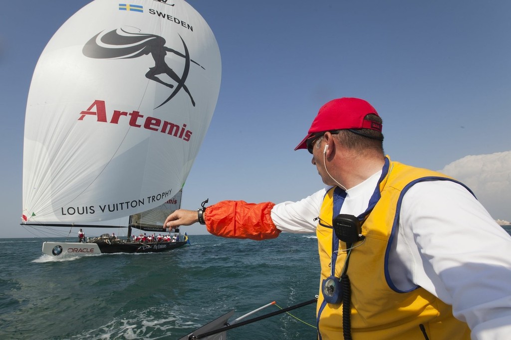 Louis Vuitton Trophy, Dubai - November 2010. BMW Oracle Racing vs Artemis Racing © BMW Oracle Racing Photo Gilles Martin-Raget http://www.bmworacleracing.com