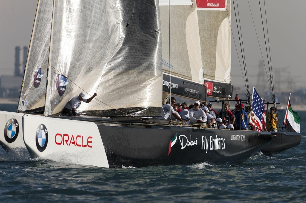 Louis Vuitton Trophy, Dubai - November 2010. BMW Oracle Racing vs Emirates Team NZ © BMW Oracle Racing Photo Gilles Martin-Raget http://www.bmworacleracing.com