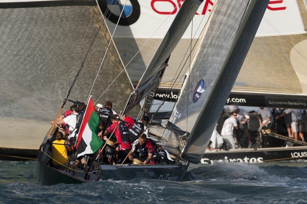 Louis Vuitton Trophy, Dubai - November 2010. BMW Oracle Racing vs Emirates Team NZ © BMW Oracle Racing Photo Gilles Martin-Raget http://www.bmworacleracing.com