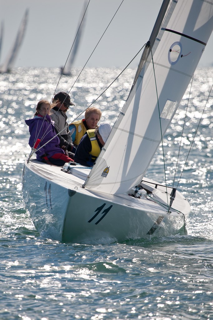 12 year old Tiana Wittey on the bow, AUS868, Etchells Australasian Winter Championship 2011 © Kylie Wilson Positive Image - copyright http://www.positiveimage.com.au/etchells