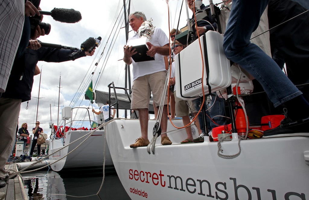 Geoff Boettcher talks to the media - Rolex Sydney Hobart Yacht Race 2010 photo copyright Crosbie Lorimer http://www.crosbielorimer.com taken at  and featuring the  class