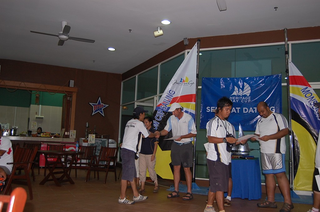 Prize giving ceremony for the Heritage Bay Cup that was held in Pulau Duyong on 29th October 2010. photo copyright Gareth Cooke Subzero Images/Monsoon Cup http://www.monsooncup.com.my taken at  and featuring the  class
