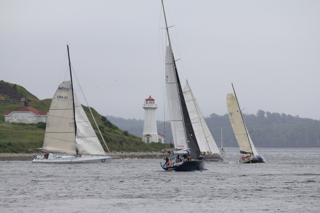 Spirit of Canada (37) tacks on Atlantix Express, Bleu 35 Salin’Eau and Océan Phénix © Guy Perrin http://sail-world.com