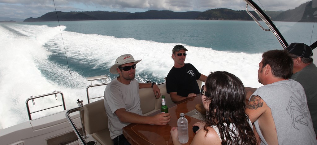 The Hillstrands relax aboard - Audi Hamilton Island Race Week 2010 © Crosbie Lorimer http://www.crosbielorimer.com