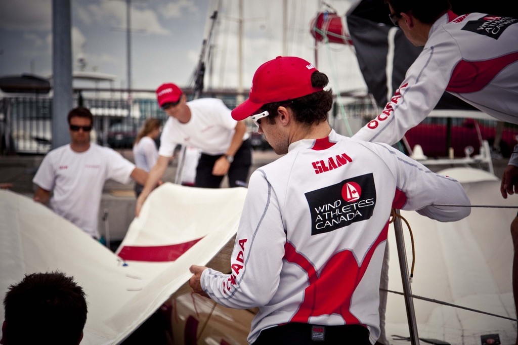 Sorting out the sails © Wind Athletes Canada - Ingrid Johansson