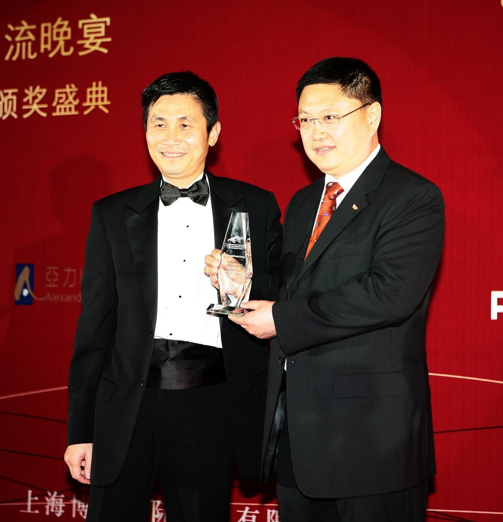 1st Asian Marine & Boating Awards, China International Boat Show 2010. Qingdao - Asian Boating Capital of the Year. Dong Haiquan, Commodore of the Qingdao International Yacht Club recieves the award. © AMBA/CIBS 2010