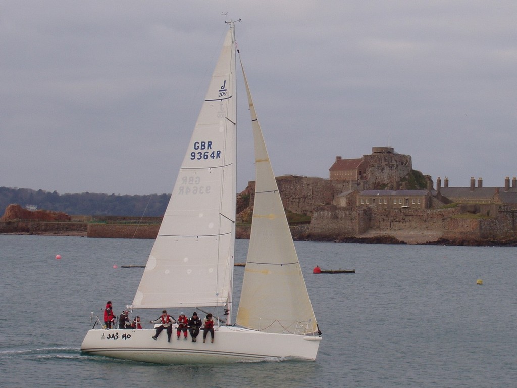 Jai Ho - Class 1 winner on the finish line - RCIYC Pallot Windows Frostbite Series  © RCIYC