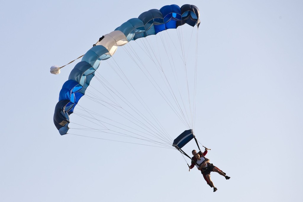 Dubai Louis Vuitton Trophy -  - Day off - James Spithill and Peter Lester go paragliding © Sky Dive Dubai http://www.skydivedubai.ae/