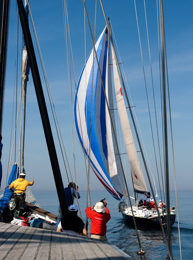 Posing for the photographers. Team Drake. Korea Cup International Yacht Race 2010. © Guy Nowell http://www.guynowell.com