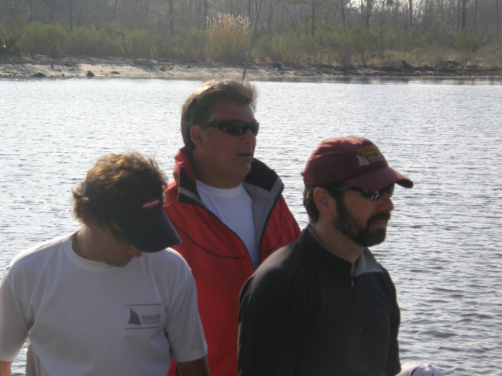 Part of the Mauri Sailing team: Juan Mauri, Duane Coker (tactician), Rob Neal (aka Fish Fry) bowman  © Mauri Pro Sailing . http://www.mauriprosailing.com