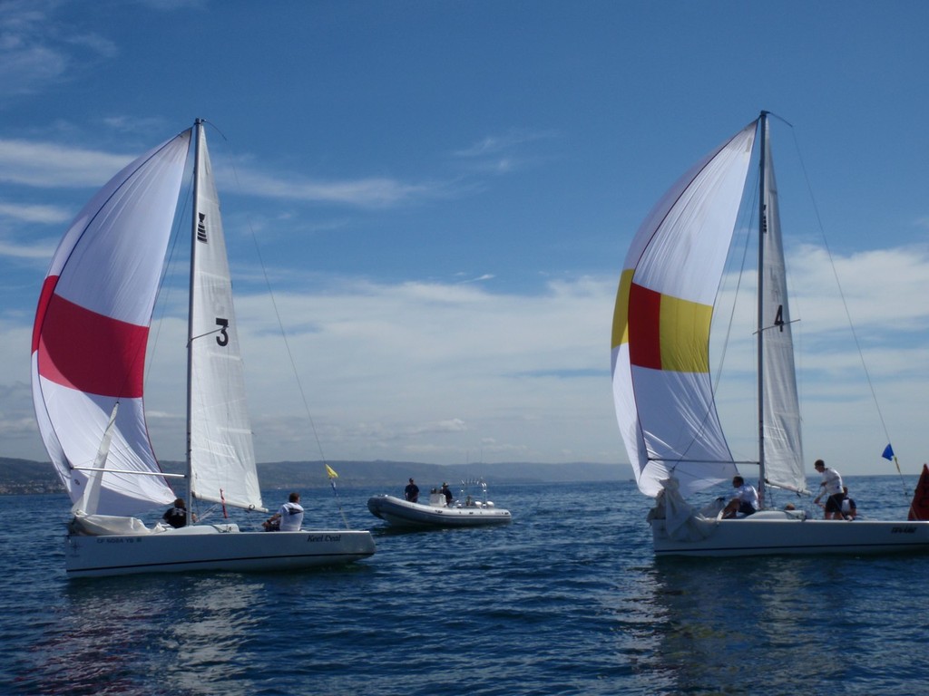 Hawaii leading CMA trailing - PCCSC Match Race Championship 2010 © Danielle M. Richards