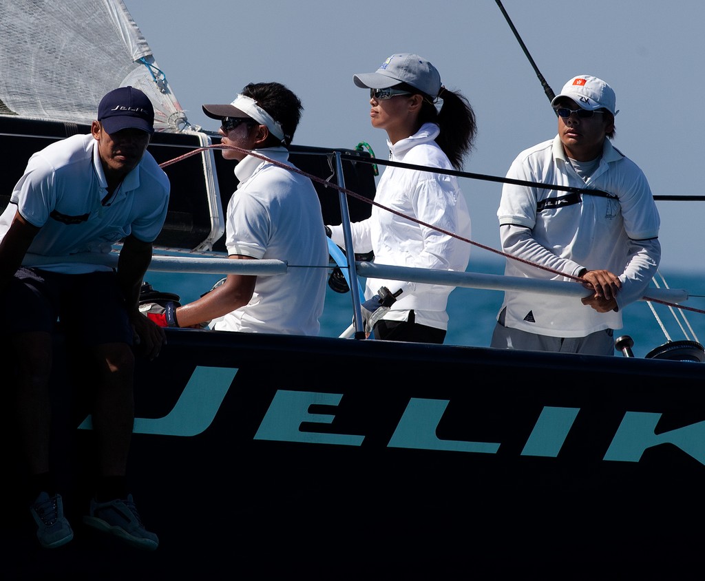 Song Xia Qun at the helm of Jelik 5. Phuket King’s Cup 2010. © Guy Nowell http://www.guynowell.com