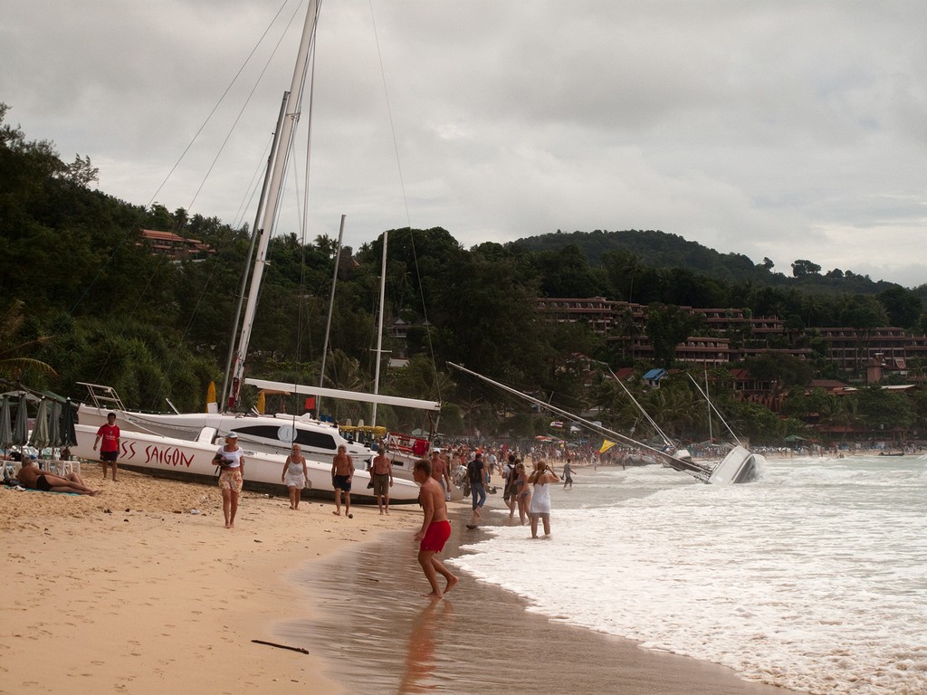 Beached boats at Kata. Phuket King’s Cup 2010. &copy; Guy Nowell http://www.guynowell.com