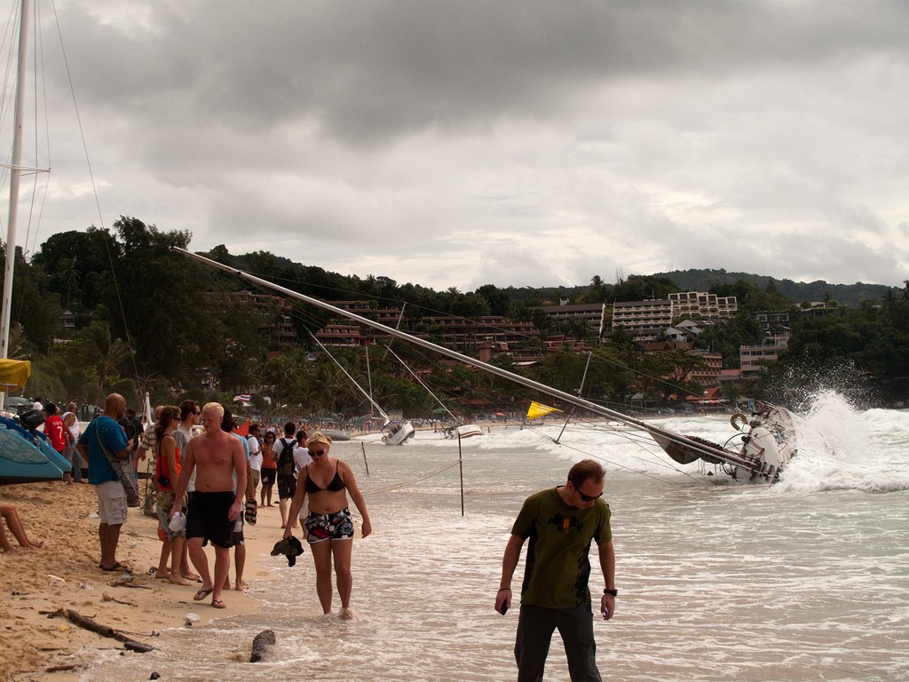 Beached boats at Kata. Phuket King’s Cup 2010. &copy; Guy Nowell http://www.guynowell.com
