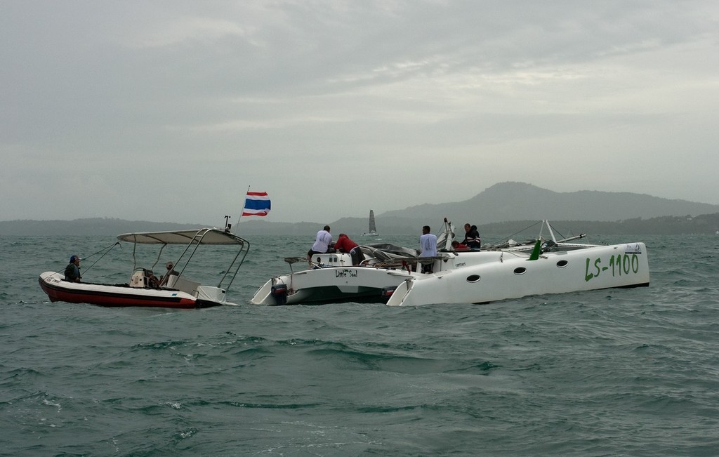 Six Senses Phuket Raceweek 2010 - LS11 Little Soul lost her rig in the first big blow of the day. © Guy Nowell http://www.guynowell.com